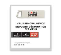 FixMeStick - Stick per rimozione virus del computer per Apple Mac, utilizzo illimitato su fino a 5 portatili Apple o desktop per 2 anni, funziona con il tuo antivirus