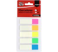 Fixo Note | 125 pennarelli adesivi in plastica traslucida e riposizionabili | 12 x 45 mm | Colori fluoro | Scrivi con matita o Boli | Impermeabili | Perfetti per studenti