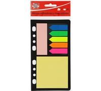 Fixo Note | Porta appunti e segnalibri adesivi | Colori e dimensioni assortiti | Indicatori Pet | Note adesive Carta Raccoglitori 4 anelli a5 | 25 fogli per blocco | 7 blocchi