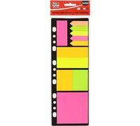 Fixo Note | Set di note e segnalibri adesivi | Colori e dimensioni assortite | Perfetto per raccoglitori 4 anelli a4 | 25 fogli per blocco | 11 blocchi | Materiale scolastico perfetto per organizzarti