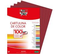 Fixo Paper 11110450 - Confezione di cartoncini A4 - 100 pezzi, colore granato, 180 g