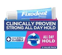 Fixodent Complete Original - Crema adesiva per protesi, 68 g, confezione da 3