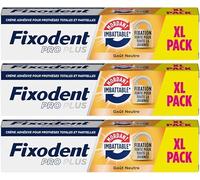 Fixodent Pro Plus Crema adesiva per protesi totali e parziali Mordendo imbattibile 57g XL pack x 3