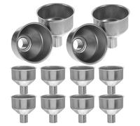 FIXOSHEE 10 Pezzi Mini Imbuto in Metallo per Olio e Vino, Imbuto a Bocca Larga Resistente, Compatto per Bottiglie Domestiche e Riempimento Liquidi Cucina