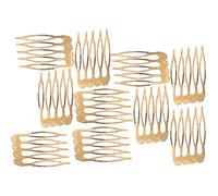 FIXOSHEE 10 pezzi Pettini Laterali in Dorato per Donna Fermagli French Pin Eleganti per Acconciature Sposa e Cerimonia Accessori Mini per Chignon e Look Raffinato