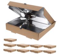 FIXOSHEE 10 pezzi Scatole Pizza Cartone Microondulato con Alluminio Resistente e Sicuro per Asporto e Conservazione Alimenti