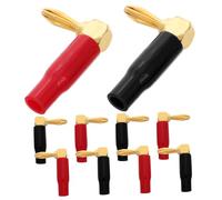 FIXOSHEE 10 pezzi Spine Banana Angolo Retto Placcate con Doppia Vite per Connessioni Affidabili Altoparlanti Audio Amplificatore Design Salvaspazio e Resistenza