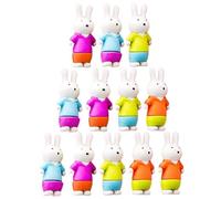FIXOSHEE 12 Gomme da Cancellare Mini a Forma di Coniglio in Gomma Durevole Set da 12 Pezzi Colorate Assortite Gomme Kawaii per come Bomboniere e Premi per la Classe Colore Colore Casuale