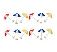 FIXOSHEE 12 Mini Ombrelloni da Spiaggia in Resina Decorazioni Micro Paesaggio Mini Ombrellino Sole per Casa delle Bambole Rosso Blu Giallo Facile da Usare e Conservare