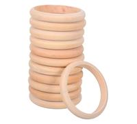 FIXOSHEE 12 Pezzi Braccialetti in Legno Non Trattato per Fai da Te Grezzi Tondeggianti da Connettori per Gioielli Artigianali Personalizzabili Completo per Creazioni Uniche