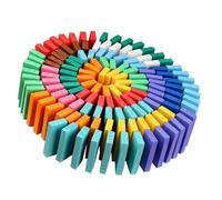 FIXOSHEE 120 pezzi Blocchi Domino in Legno Colorati Gioco Educativo per Resistente Cadute e Uso Didattico con Superficie Liscia Adatto per Giochi di Matematica e Costruzioni Creative