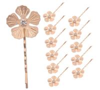 FIXOSHEE 12pezzi Fermagli per Capelli Forma di Fiore in Lega Dorata Mini Forcine per Capelli Floreali da Sposa Decorativi per Trecce