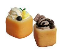 FIXOSHEE 2 Miniature Dessert Toys Mini Ice Toast Dollhouse Accessories For Kitchen Play Portable Safe Realistic Design To Foster Creativity