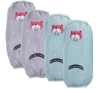 FIXOSHEE 2 paia Manichetta Sovramanica da Cucina Donna e Antiolio in Nylon Resistente con Polsino Elastico Colori Casuali Protezione Braccia per Lavoro e Pulizia Colore Colore Casuale