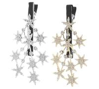 FIXOSHEE 2 pezzi Fermagli per Capelli Stella con Strass da Argento e Oro Clip Becco d Anatra per Donna Accessori Coreani per Frangia e Capelli Sottili Design Elegante e Fermo per Uso