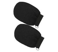 FIXOSHEE 2 pezzi Guanti da Bagno Esfolianti in Artificiale Neri Delicati per Rimuovere Cellule Morte e Pulire Profondamente Corpo e Schiena Sotto la Doccia