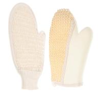 FIXOSHEE 2 pezzi Guanti Esfolianti da Bagno in Sisal e Lino Guanti Doccia e Donna con Copertura Totale per Spa e Viaggi Delicati e Compatti