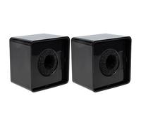 FIXOSHEE 2 pezzi Microfono Intervista Abs Nero Logo Quadrato Portatile Resistente Antiurto per Radio Registrazioni e Meeting