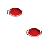 FIXOSHEE 2 Pezzi Pirofila da Forno in con Maniglia Resistente al Calore per Arrosti Insalate e Formaggi per Uso e Convivialità Familiare