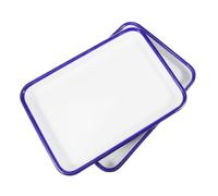 FIXOSHEE 2 pezzi Teglia da Forno Smaltata Antiaderente Rettangolare per Pizza e Crepes Pirofila Cucina Versatile in Smalto Resistente e Lavabile per Uso e Ristoranti