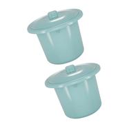 FIXOSHEE 2 Pezzi Vasino Portatile per Anziani con Coperchio Design Compatto e Struttura Resistente Doppio in Plastica Facile da Pulire Uso Multiuso per Urina e Pappagallo