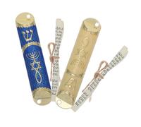 FIXOSHEE 2 Set Mezuzah Metalliche con Pergamena Protettiva Targhe Judaica Decorazione Ebraica per Ingressi Interni ed Esterni