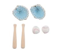 FIXOSHEE 2 set Mini Mazze da Baseball e Guanti Miniatura con Palline Morbide per Casa Bambole e Decorazioni Sportive Accessori Versatili per Cake Topper e Gioco All Aperto