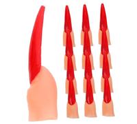 FIXOSHEE 20 Copertura Unghie Finte Mostruose per Dita da Strega e Zombie Decorazioni Scary per Halloween Accessori Costume Cosplay