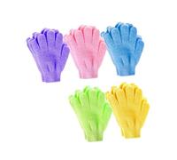 FIXOSHEE 20 pezzi Guanti Esfolianti Cinque Dita per Doccia e Schiena in Colori Casuali Rimuove Cellule Morte e in Eccesso Guanto Bagno Multiuso per Uomo Donna Colore Casuale Colore Casuale