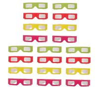 FIXOSHEE 20 pezzi Occhiali in Cartone Leggero con Lenti Pet per Film Giochi e Feste Rosso Rosa Portatili e Compatti per Famiglia