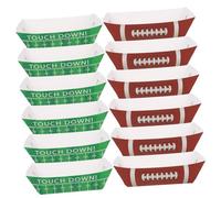 FIXOSHEE 20 Pezzi Vassoi Snack in Riciclabile per Hot Dog e Dessert Scatole Aperte Usa e Getta per Feste Tema Calcio Rugby Contenitori Pratici per Nachos Patatine e Dolci Facili Usare e