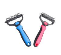 FIXOSHEE 2pezzi Pet Grooming Tool Double-sided Comb For Dogs And Cats Stainless Steel Blade Safe Detangling Brush For Long-haired Pets Hair Removal Tool Lightweight Travel Grooming Comb