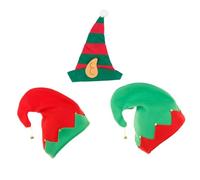 FIXOSHEE 3 Pezzi Cappelli Clown Natalizi con Campanelli Berretti Righe Rosse e Verdi Accessori Costume per Feste Natale e Confortevole per Adulti