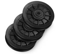 FIXOSHEE 3 Pezzi Pulegge per Palestra in Pa6 Nero 22,5 Mm Cuscinetti, Ruote a Puleggia Resistenti per Attrezzatura Fitness e Sistemi a Rulli, Accessori per Allenamento Casa e Palestra