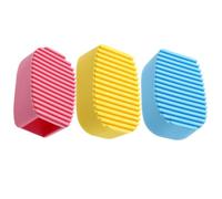 FIXOSHEE 3 pezzi Spazzola Lavaggio Silicone Colorata Candy Mini Washboard Portatile Mano Pulizia Multiuso Tessuti Rimozione Macchie Collare Polsini Calzini Design Morbido E Durevole Colore