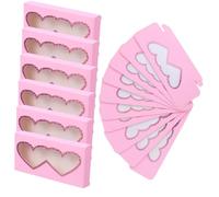 FIXOSHEE 30 pezzi Scatole Porta Ciglia Finte in Resistente con Finestra Trasparente Custodie Compatte e Leggere per Conservazione e Trasporto Facile Design Cuore Rosa con Punti