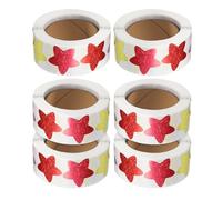 FIXOSHEE 3000 Adesivi Stella Autoadesivi Multicolore in Lamina Scintillante Set 6 Pezzi per Ricompense e Insegnanti Adesivi a Forma di Stella per Tabella Ricompense Scuola e Ufficio