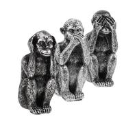 FIXOSHEE 3pezzi Statuette in Resina Scimmie Sculture Animali in Miniatura in Resina Per Decorazione Scaffali Statuette Artistiche Da Scrivania