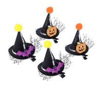 FIXOSHEE 4 Pezzi Clip di Cappello Stregato Appuntito per Halloween Accessorio Moda per Ragazze e Donne Decorazione Resistente per Feste e Cosplay