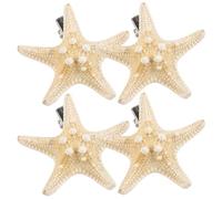FIXOSHEE 4 pezzi Fermagli Stella Naturale Fatti Mano Clip Spiaggia Colorate e Assortite per e Ragazza Accessori Eleganti per Feste e Prom Colore Casuale Colore Casuale