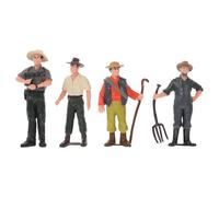 FIXOSHEE 4 Pezzi Figure di Braccianti Agricoli in Pvc Realistici, Modellini Mini di Lavoratori Agricoli per Decorazione Paesaggistica e Gioco Educativo