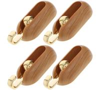 FIXOSHEE 4 pezzi Ganci Adesivi da Parete Appendini Senza Foratura per Asciugamani Cappelli e Vestiti Design Autoadesivo Pratico per Cucina Bagno e Casa Finitura Legno Naturale Facili da