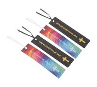 FIXOSHEE 4 Pezzi Segnalibri Religiosi Biblici 4 Pezzi Croce Nera e Colorata, Segnalibro Cristiano per Studenti e Insegnanti, Accessori per Ufficio e Casa Schede Multi-tab per Lettura