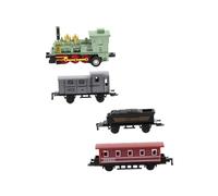 FIXOSHEE 4 pezzi Trenino in Lega Retro Vapore Treno a Ritorno Educativo Resistente e Colorato Adatto Ragazzi e Ragazze