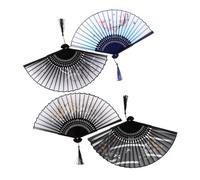 FIXOSHEE 4 Pezzi Ventagli Pieghevoli in con Nappe Ventaglio Portatile Design Leggero e Rinfrescante per Matrimoni Feste Cerimonie e Decorazioni Fotografiche