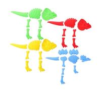 FIXOSHEE 4 Set Formine Dinosauri Plastica Sicura per Sabbia Educativo e Riutilizzabile per Giochi Spiaggia e Creatività Estiva