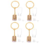 FIXOSHEE 4pezzi Portachiavi Bottiglia di Vetro Trasparente Contenitore di Profumo Vuoto Ciondolo Bottiglia dei Desideri Tappi Vite Portachiavi Fiala di Vetro