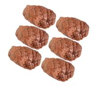 FIXOSHEE 6 pezzi Riproduzione di Manzo Artificiale in PVC Simulazione Realistica di Carne per Decorazione Cucina Prop Fotografia Gioco e Esposizione Resistente e Dettagliato per Casa e