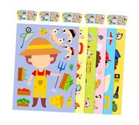 FIXOSHEE 6 Set Sticker Puzzle Professioni Colorati Educativo Dress Up per Attività Diy per Feste Sviluppo Manuale e Creatività