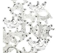 FIXOSHEE 60 Pezzi Ciondoli Fai da Te in Lega a Forma di Corona Argento, Decorazioni Portachiavi Resistenti All’usura per Creazione Gioielli e Artigianato Manuale